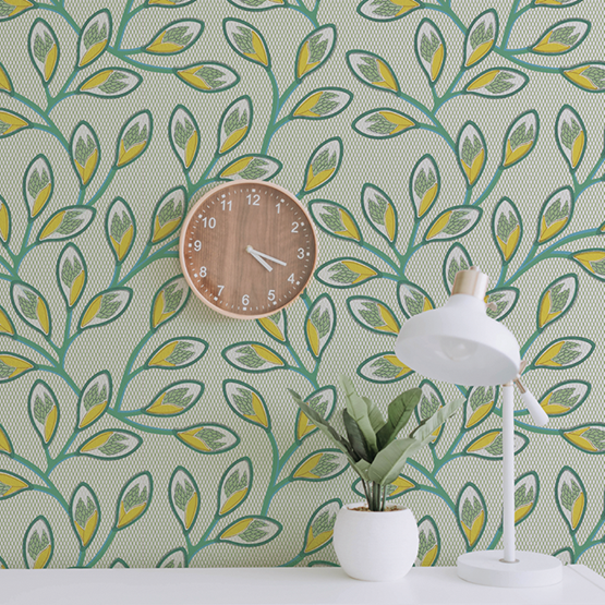 Wallpaper NYAMBURA - Green - Green - Design : Mues Design