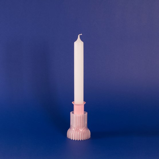 Double candle holder 2.21.1 - pink - Design : Warren & Laetitia