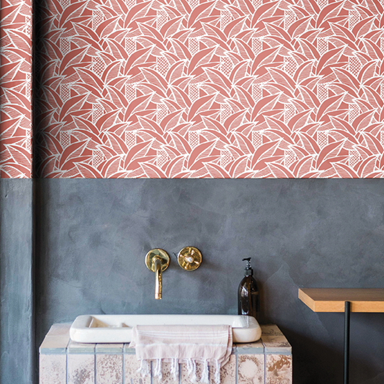 Wallpaper ROBINSON - Rose - Pink - Design : Mues Design
