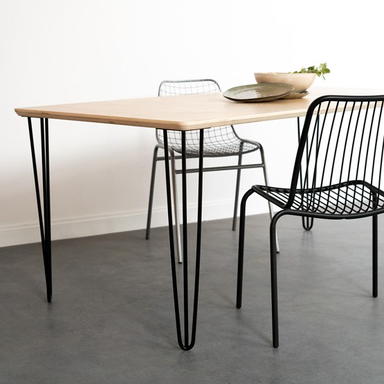 Pied de table "Le Costaud" - Hairpin leg en acier - NOIR - Noir - Design : Ripaton