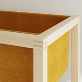 Berceau évolutif NINA + table à dessin LUCA - Frêne / Potiron - Bois clair - Design : FEIT Design 4