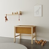 Berceau évolutif NINA + table à dessin LUCA - Frêne / Potiron - Bois clair - Design : FEIT Design 2