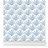 Papier-peint Maracas - Bleu Compostelle - Bleu - Design : Little Cabari 2