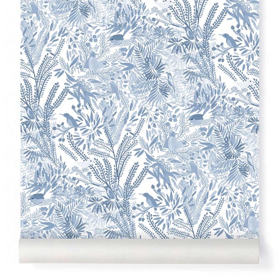 Jazz Wallpaper - Orage - Blue - Design : Little Cabari