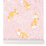 Wallpaper Kistuné - Pink - Pink - Design : Little Cabari 2