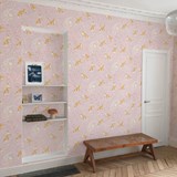 Wallpaper Kistuné - Pink - Pink - Design : Little Cabari 3