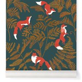 Wallpaper Kistuné - Rouille - Red - Design : Little Cabari 2
