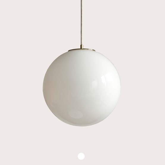 Small pendant Light White Ball - Glass  - Brass - Design : Embassy interiors