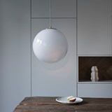 Small pendant Light White Ball - Glass  - Brass - Design : Embassy interiors 2