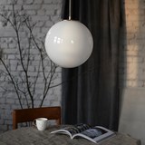 Small pendant Light White Ball - Glass  - Brass - Design : Embassy interiors 3