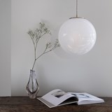 Small pendant Light White Ball - Glass  - Brass - Design : Embassy interiors 4