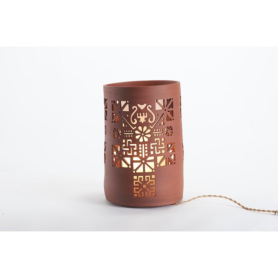 TESSUTO candle jar - Red stoneware - Design : By Manet