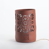 TESSUTO candle jar - Red stoneware 4