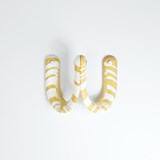 Patère Ü - Modèle simple - Blanc / jaune désert  - Design : Studio Matériel 2