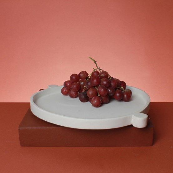 Ceramic flat serving dish - UltraBold - white - Design : StudioNotte