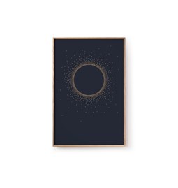 Painting engraved wood SOLAIRE - BLUE