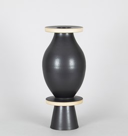 Vase 21/6 - black stoneware