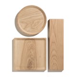 BEST plate - set of 3 circle ash plates in cold oil coating - Light Wood - Design : TU LAS 6