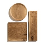 BEST plate - set of 3 circle oak plates in warm oil coating - Light Wood - Design : TU LAS 5