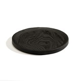 BEST plate - set of 3 circle burned ash plates (black) - Dark Wood - Design : TU LAS 4
