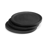 BEST plate - set of 3 circle burned ash plates (black) - Dark Wood - Design : TU LAS 2
