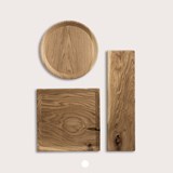 BEST plate - set of 3 long oak plates in warm oil coating - Light Wood - Design : TU LAS 6