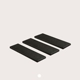 BEST plate - set of 3 long burned ash (black) plates - Dark Wood - Design : TU LAS 6