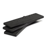 BEST plate - set of 3 long burned ash (black) plates - Dark Wood - Design : TU LAS 2