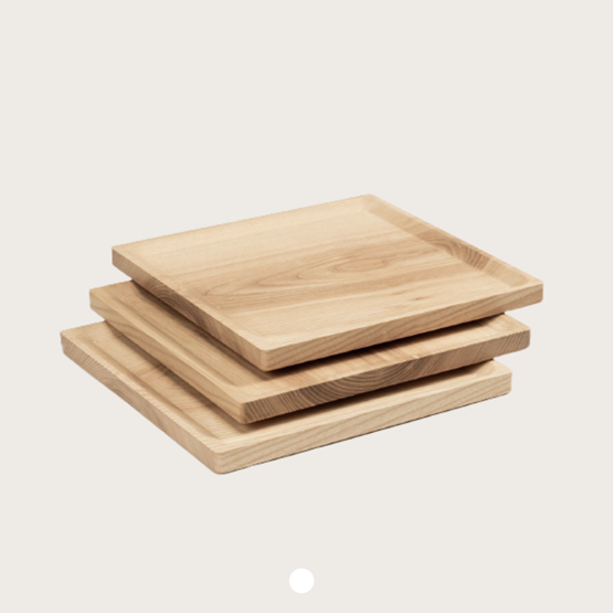 BEST plate - set of 3 square ash plates in cold oil coating - Light Wood - Design : TU LAS