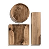 BEST plate - set of 3 square walnut plates in warm oil coating - Light Wood - Design : TU LAS 6