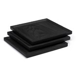BEST plate - set of 3 square burned ash (black) plates 5