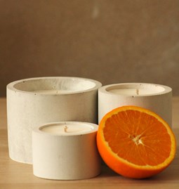 Bougie parfumée en béton - Gris argile - Fleur d'oranger