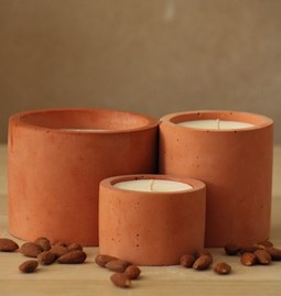 Bougie parfumée en béton - Terracotta - Amande