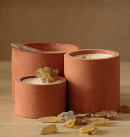 Bougie parfumée en béton - Terracotta - Ambre