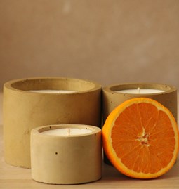 Bougie parfumée en béton - Olive - Fleur d'oranger