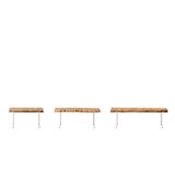 Reclaimed Wood 01 Bench - Natural reclaimed wood white metal  - Light Wood - Design : weld & co 5