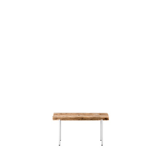 Reclaimed Wood 01 Bench - Natural reclaimed wood white metal  - Light Wood - Design : weld & co