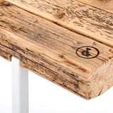 Reclaimed Wood 01 Bench - Natural reclaimed wood white metal  - Light Wood - Design : weld & co 6