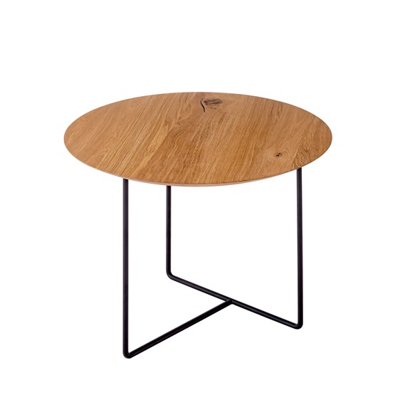 Table d'appoint OAK 01 - Chêne naturel et métal noir - Noir - Design : weld & co