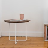 Walnut 01 Side Table - natural walnut & white metal  - White - Design : weld & co 5