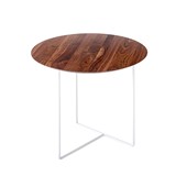 Walnut 01 Side Table - natural walnut & white metal  - White - Design : weld & co 3