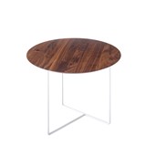 Walnut 01 Side Table - natural walnut & white metal  - White - Design : weld & co 2