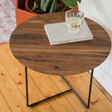 Walnut 01 Side Table - natural walnut & black metal  - Black - Design : weld & co 6