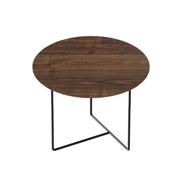 Table d'appoint WALNUT 01 - Noyer naturel et métal noir - Noir - Design : weld & co