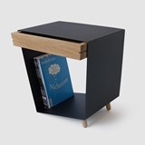 Side Table 12° - Black with Drawer  2