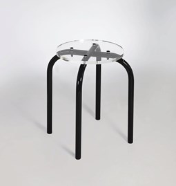 Transparent stool - Black powder coated steel 