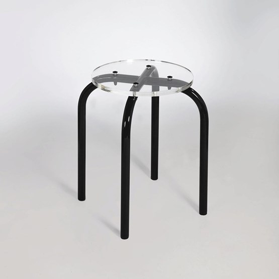 Transparent stool - Black powder coated steel  - Design : Laurent Badier Design
