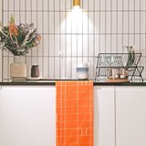 BLOCK WINDOW GRID capucine tea towel - STRUCTURE capsule collection - Orange - Design : KVP - Textile Design 5