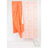 BLOCK WINDOW GRID capucine tea towel - STRUCTURE capsule collection - Orange - Design : KVP - Textile Design 4