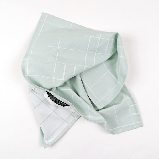 BLOCK WINDOW GRID zinc tea towel - STRUCTURE capsule collection - Green - Design : KVP - Textile Design